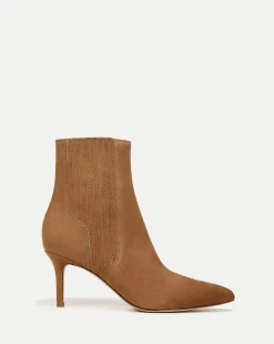 Lisa Mid-Heel Suede Bootie in Hazelwood