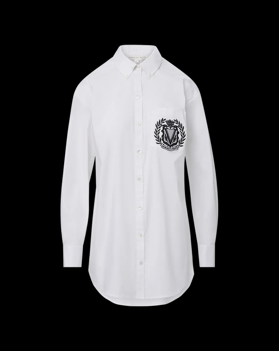 Lloyd Logo Crest White Button-Down Shirt