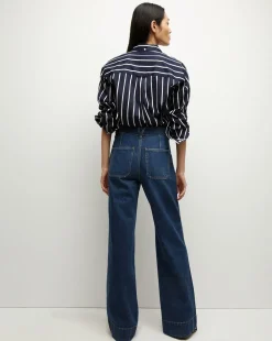 Lloyd Striped Button-Down Shirt in Navy/White