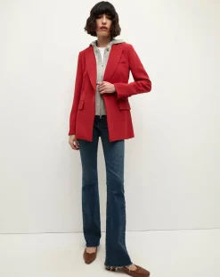 Long and Lean Dickey Jacket in Crimson Red