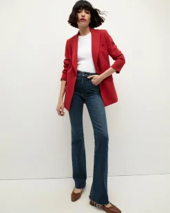 Long and Lean Dickey Jacket in Crimson Red