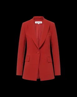 Long and Lean Dickey Jacket in Crimson Red