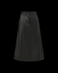 Louise Vegan Leather Skirt in Black