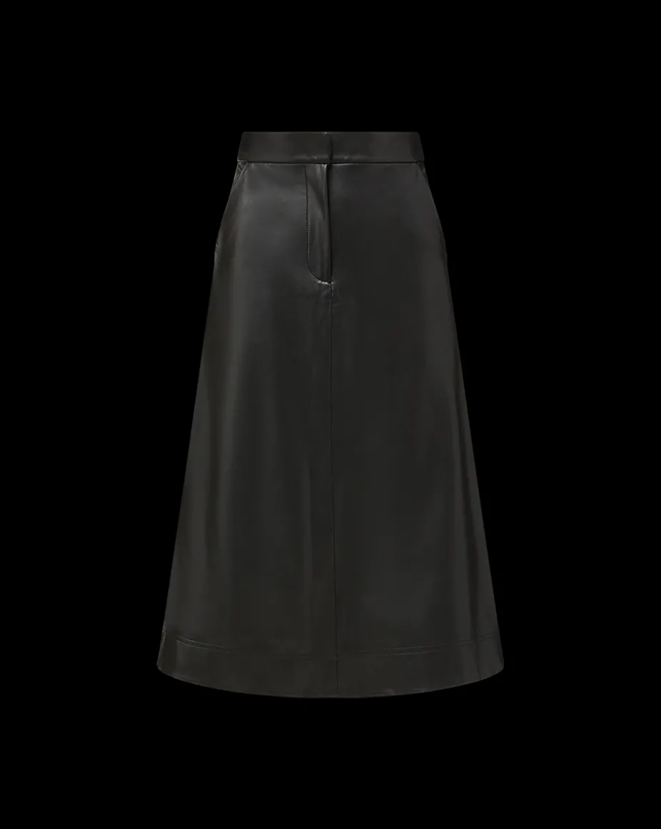 Louise Vegan Leather Skirt in Black