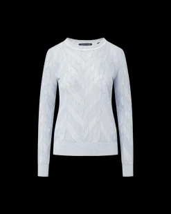 Magellen Linen-Blend Sweater in Light Blue