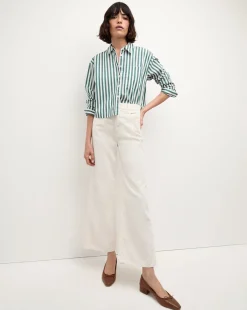 Maia Striped Shirt in Green/White