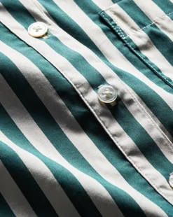Maia Striped Shirt in Green/White