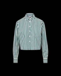 Maia Striped Shirt in Green/White