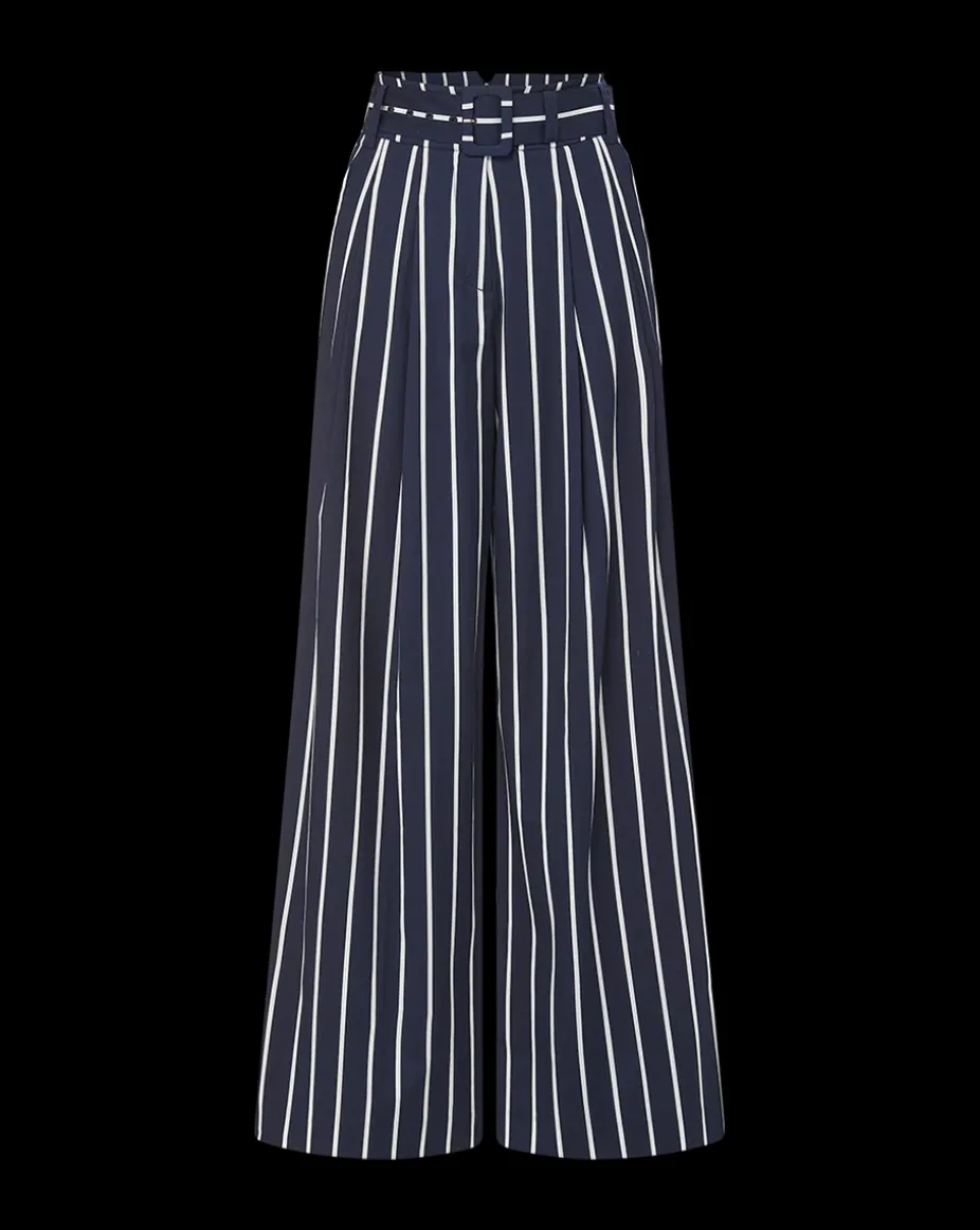 Maliyah Striped Wide-Leg Pant in Navy/White