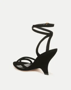 Manuela Sculpted Wedge Suede Sandal
