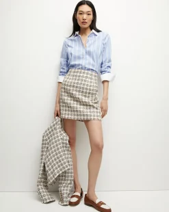 Marisol Poplin Shirt in Hydrangea/White
