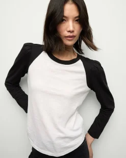 Mason Baseball Tee in White/Black