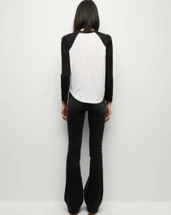 Mason Baseball Tee in White/Black