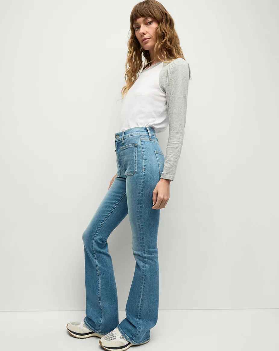 Mason Baseball Tee in White/Heather Grey