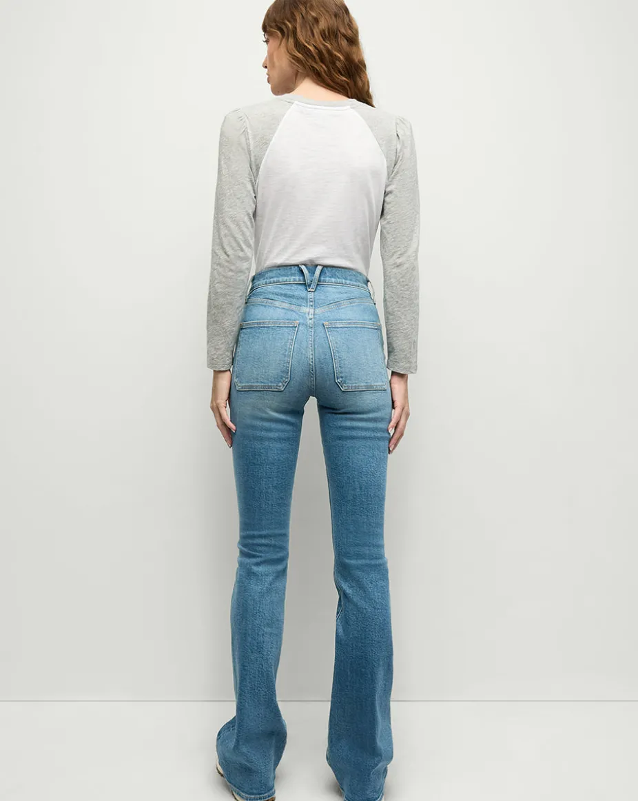 Mason Baseball Tee in White/Heather Grey