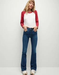 Mason Baseball Tee in White/Red