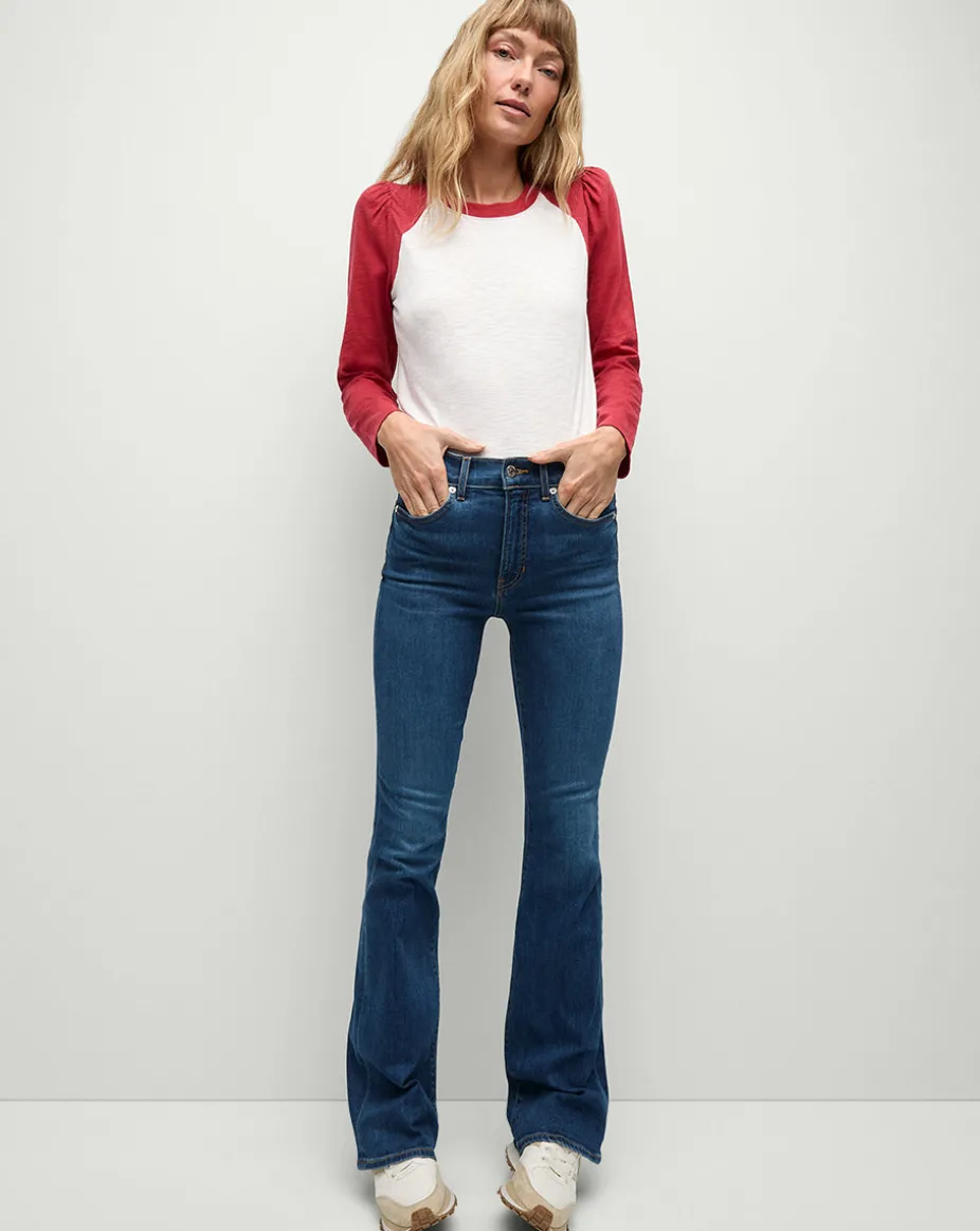 Mason Baseball Tee in White/Red