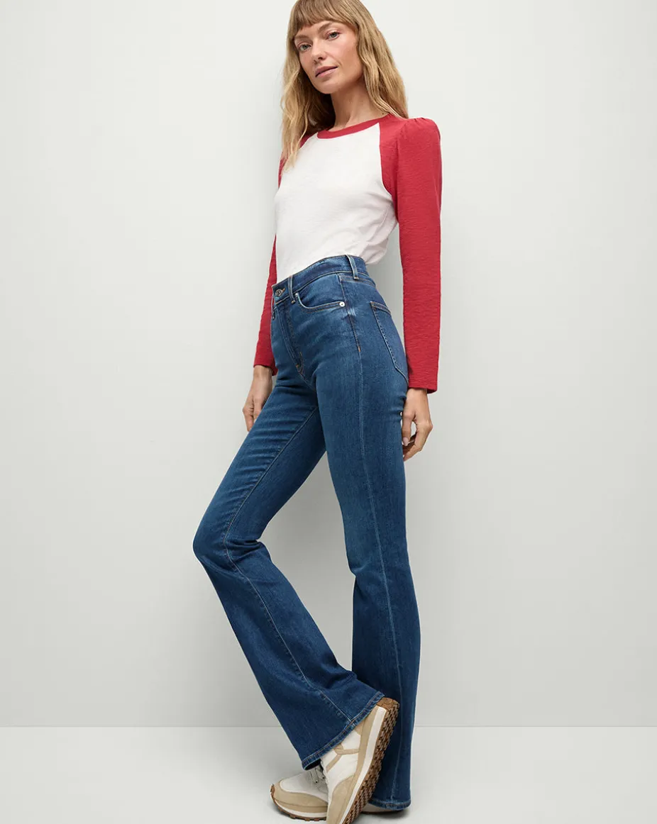 Mason Baseball Tee in White/Red