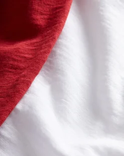 Mason Baseball Tee in White/Red