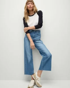 Mason Baseball Tee in White/Navy