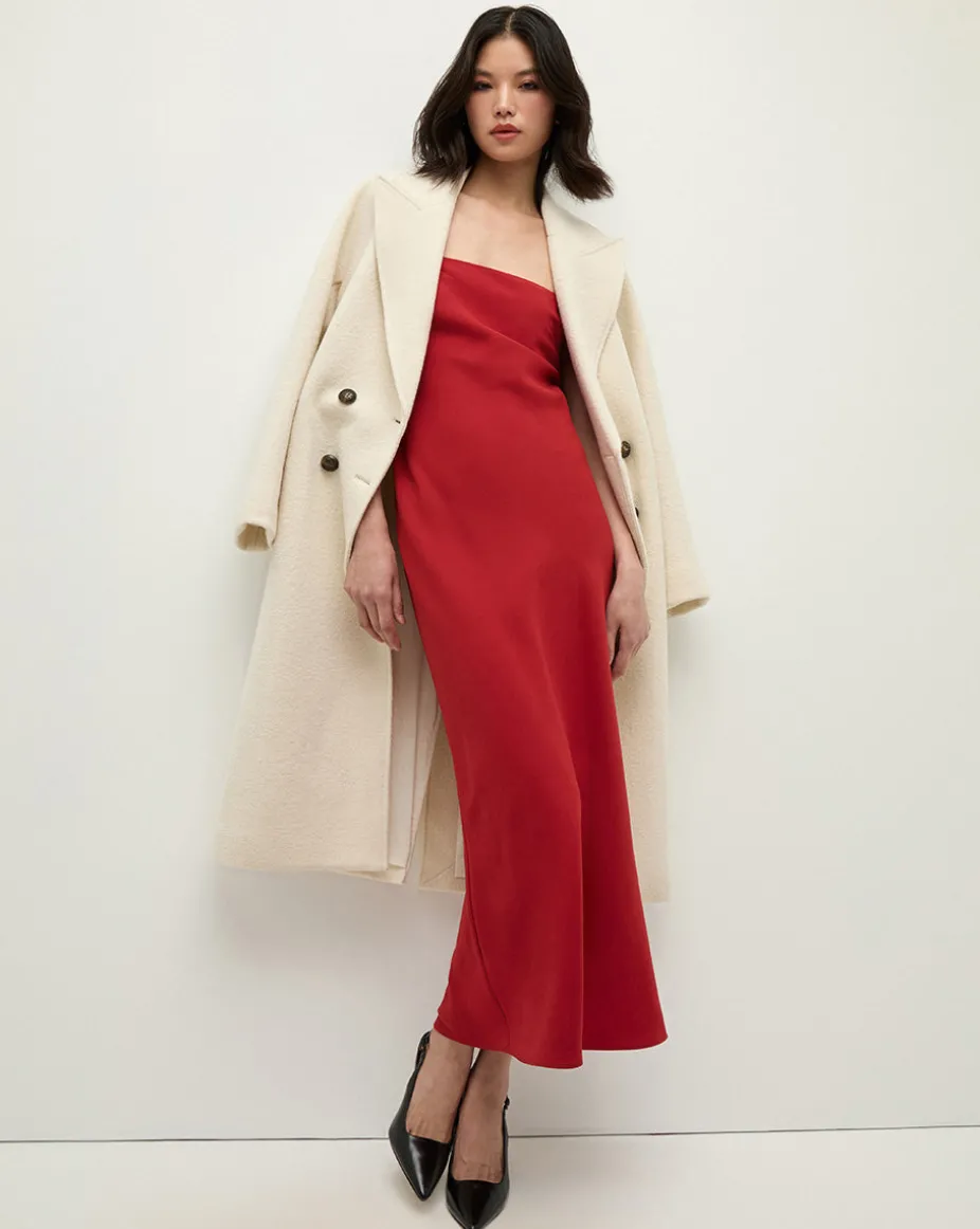 Mavis Maxi Slip Dress in Crimson Red