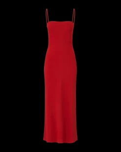 Mavis Maxi Slip Dress in Crimson Red