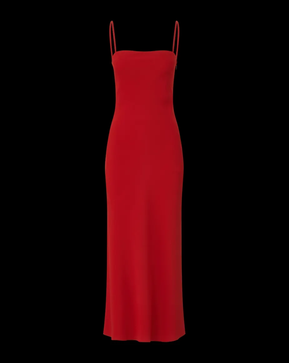 Mavis Maxi Slip Dress in Crimson Red