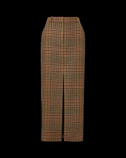Maxine Plaid Maxi Skirt in Camel & Black