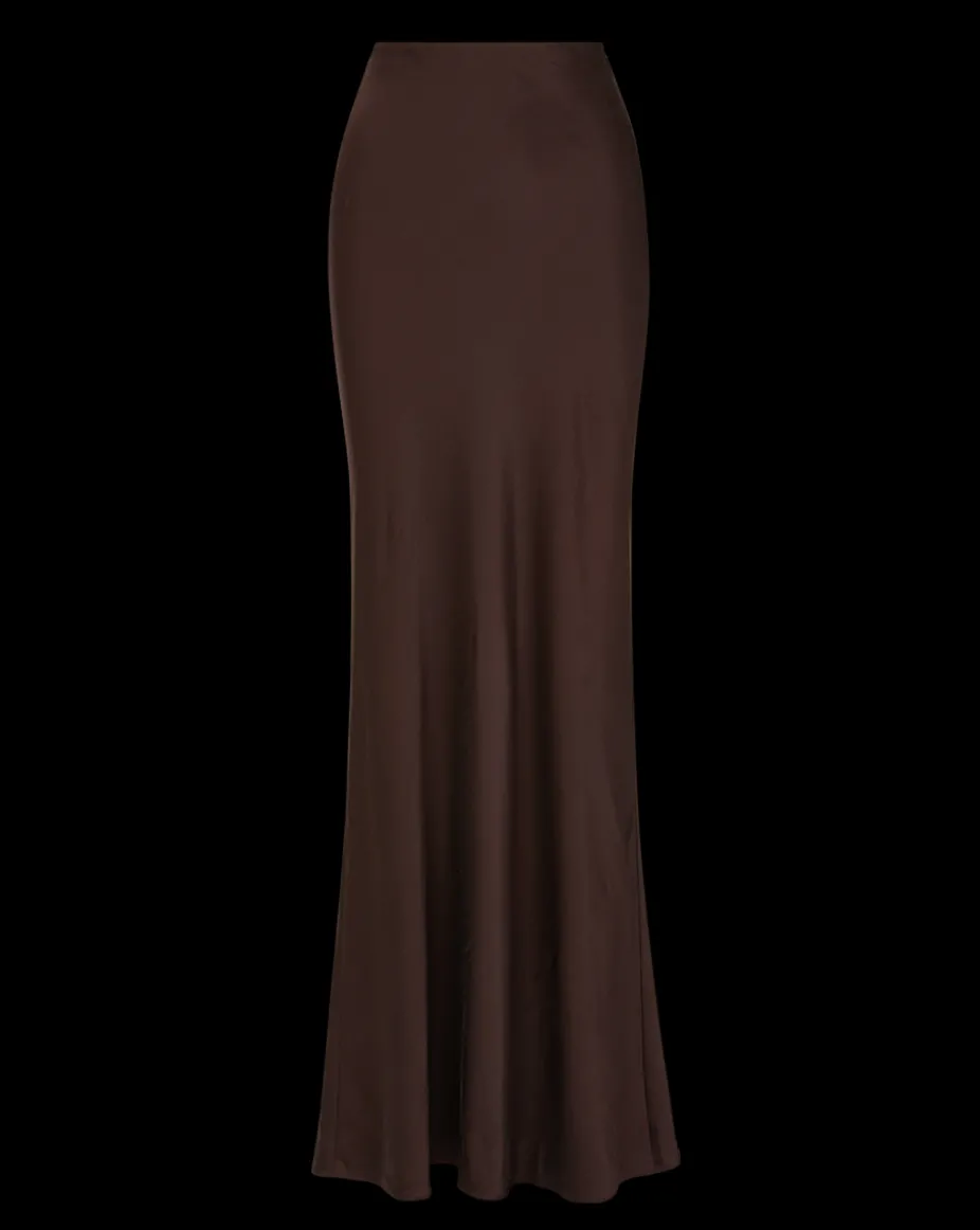 Medina Silk Skirt in Dark Chocolate