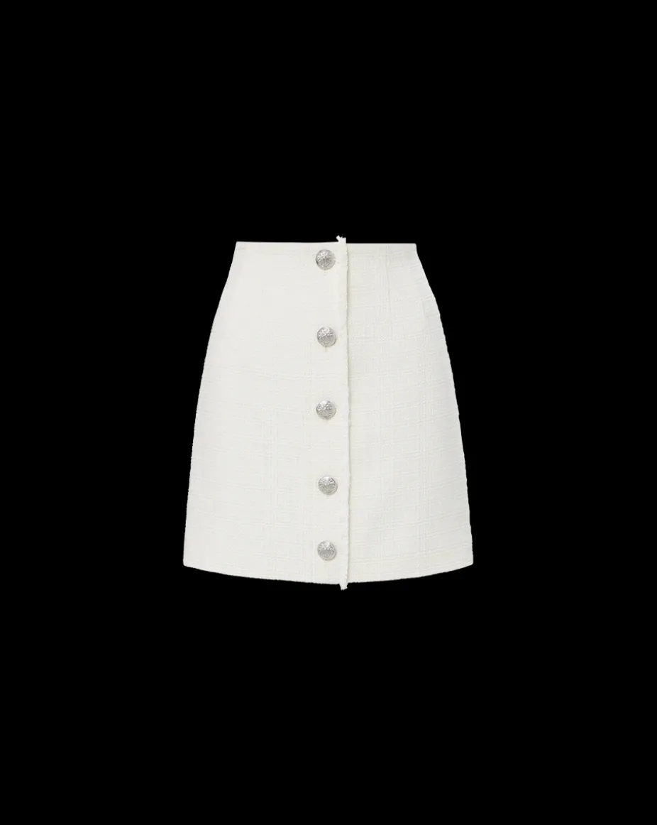 Melia Tweed Skirt in Off-White