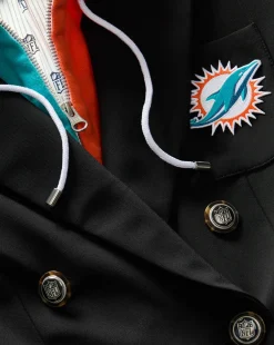 Miami Dolphins Dickey Jacket in Black/Silver