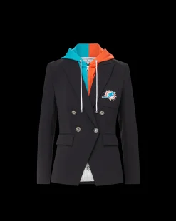 Miami Dolphins Dickey Jacket in Black/Silver