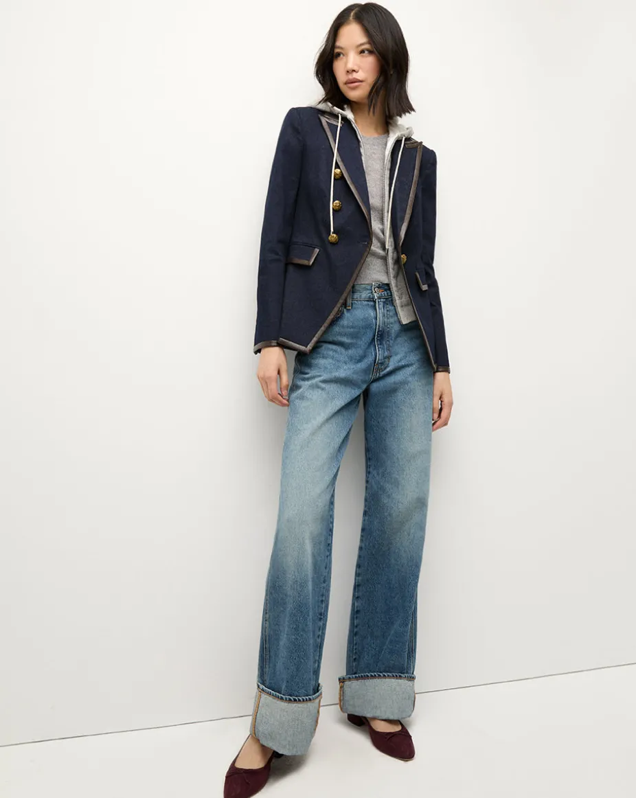 Miller Denim Blazer Dickey Jacket in Dark Wash