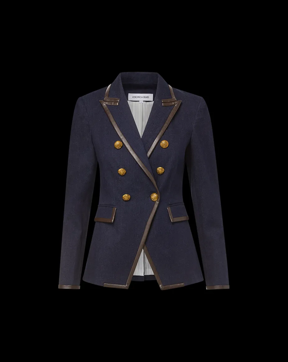 Miller Denim Blazer Dickey Jacket in Dark Wash