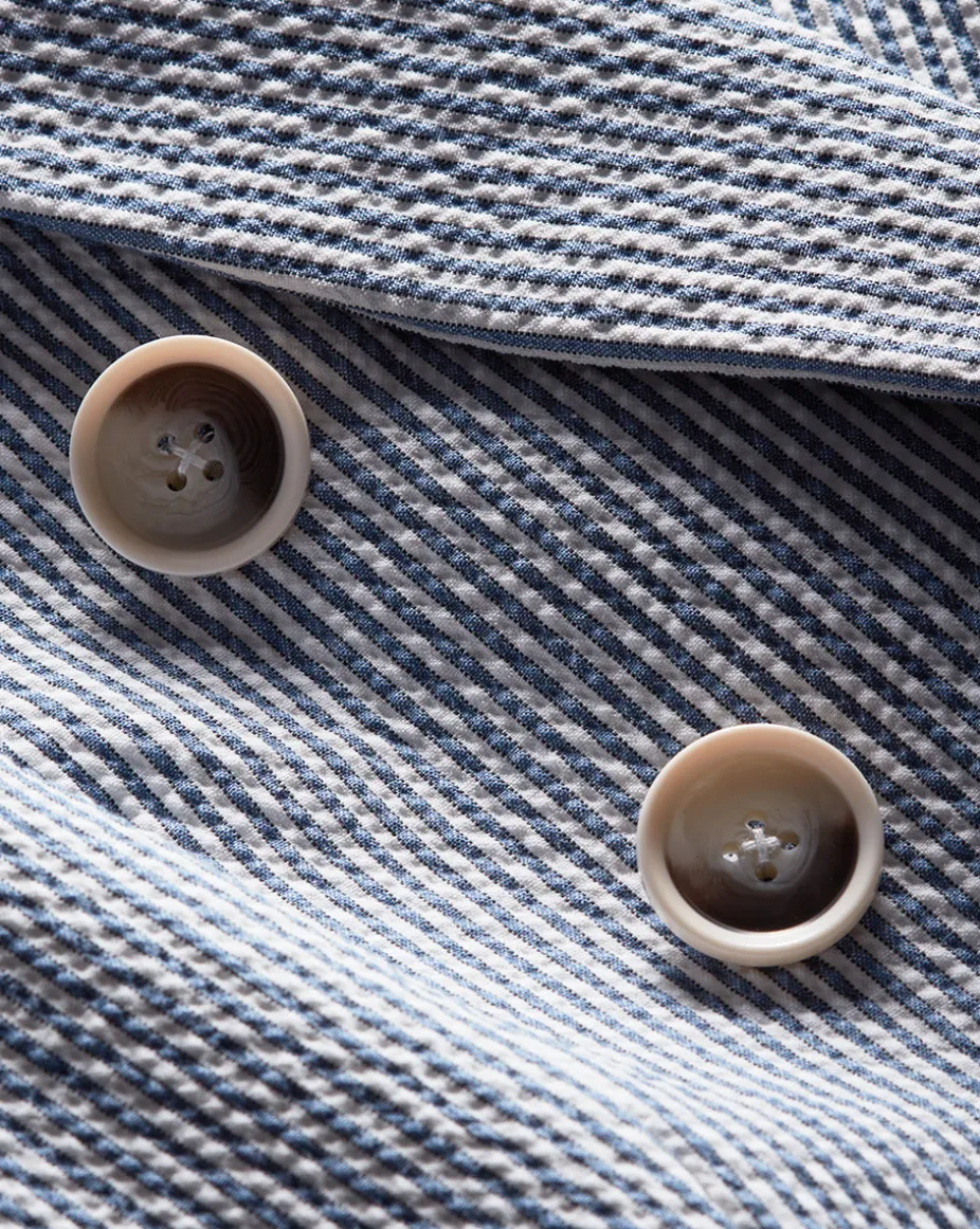 Miller Seersucker Dickey Jacket in Blue/White