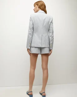 Miller Seersucker Dickey Jacket in Blue/White