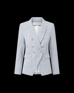 Miller Seersucker Dickey Jacket in Blue/White