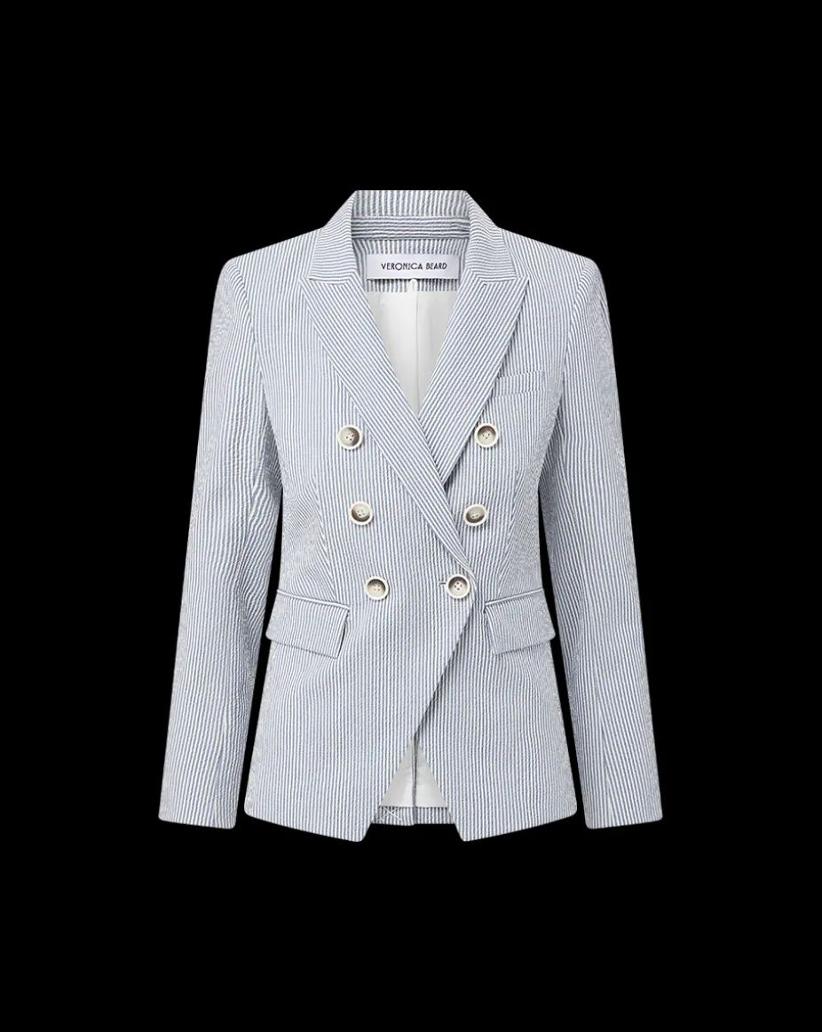 Miller Seersucker Dickey Jacket in Blue/White