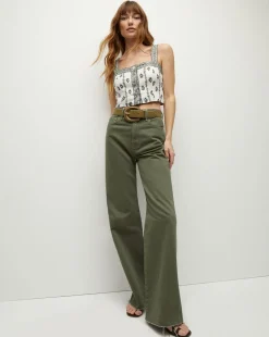 Milton Floral Square-Neck Crop Tank