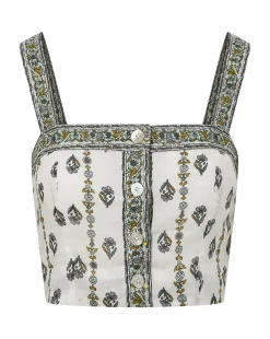 Milton Floral Square-Neck Crop Tank