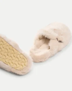 Mink Clog Slippers in Cream
