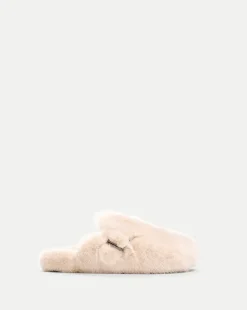 Mink Clog Slippers in Cream