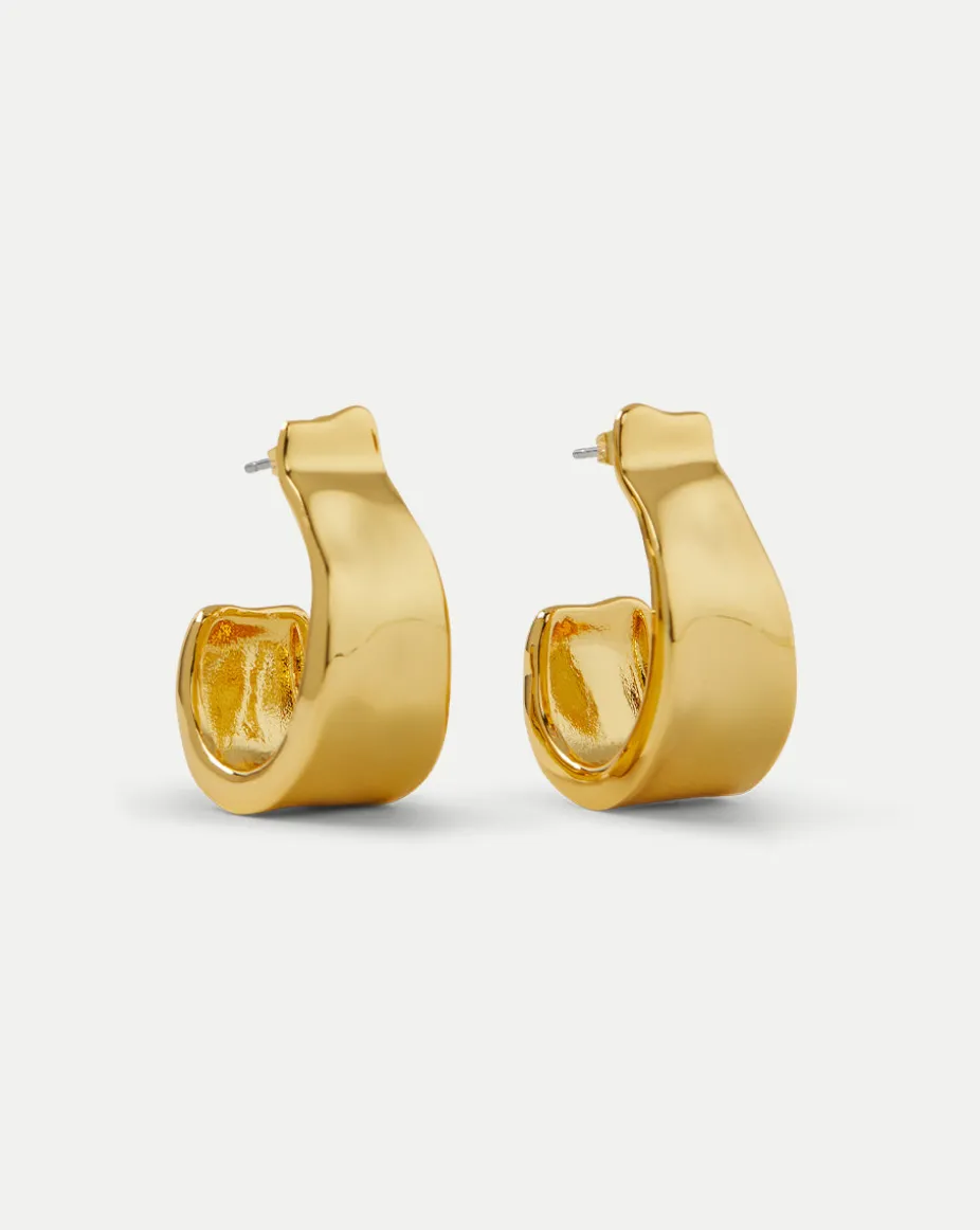 Molten Gold Ribbon Hoop in Gold