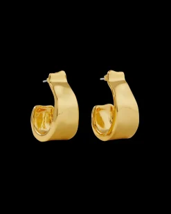 Molten Gold Ribbon Hoop in Gold