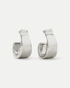 Molten Silver Ribbon Hoop in Silver