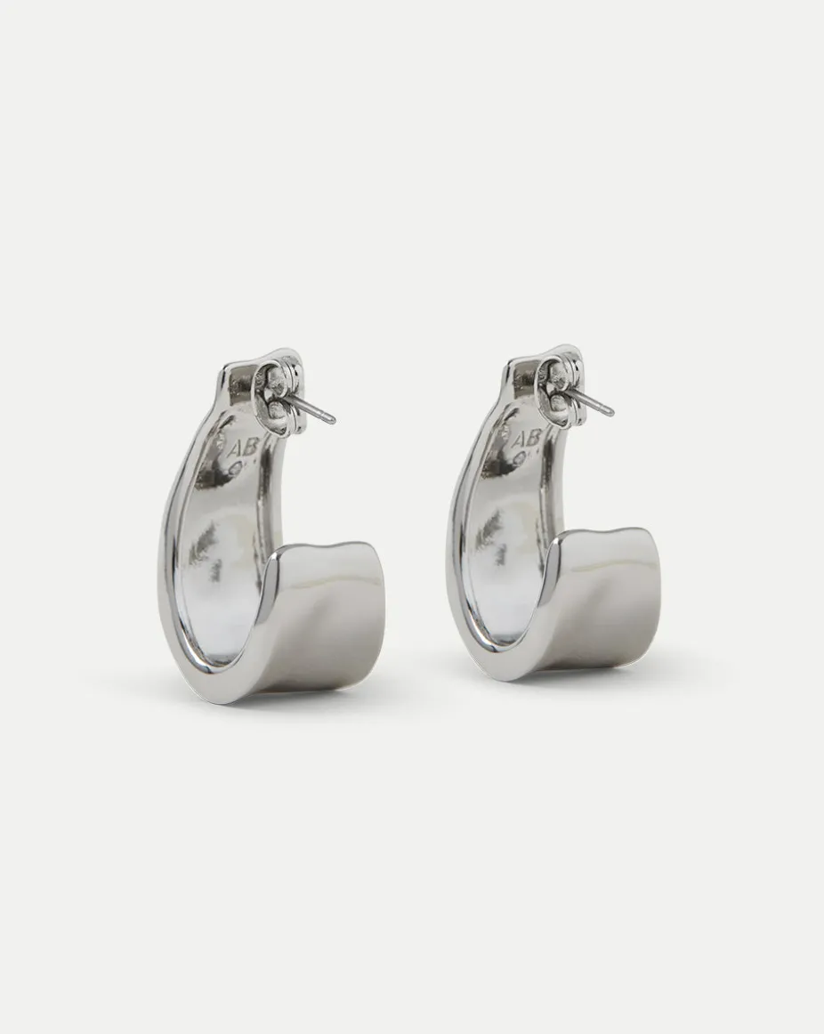 Molten Silver Ribbon Hoop in Silver