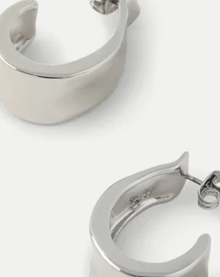 Molten Silver Ribbon Hoop in Silver