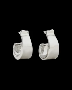 Molten Silver Ribbon Hoop in Silver