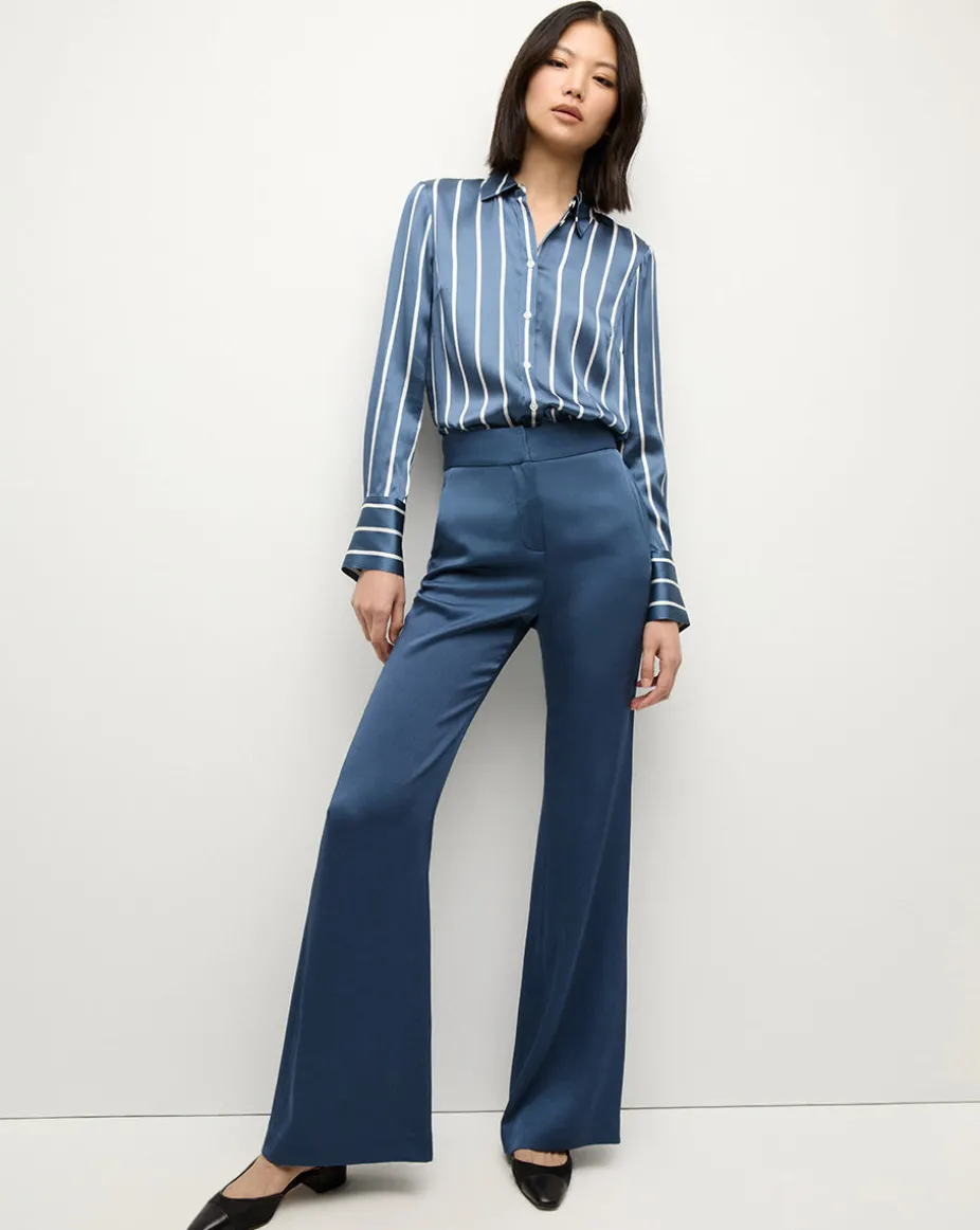 Monique Top in Blue Stone/Off-White