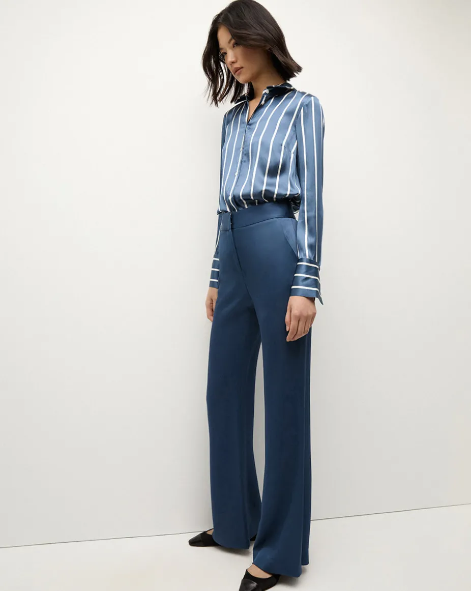 Monique Top in Blue Stone/Off-White